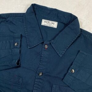 Pistol Lake Mens L Button Down Shirt Long Sleeve Casual Workwear Collard